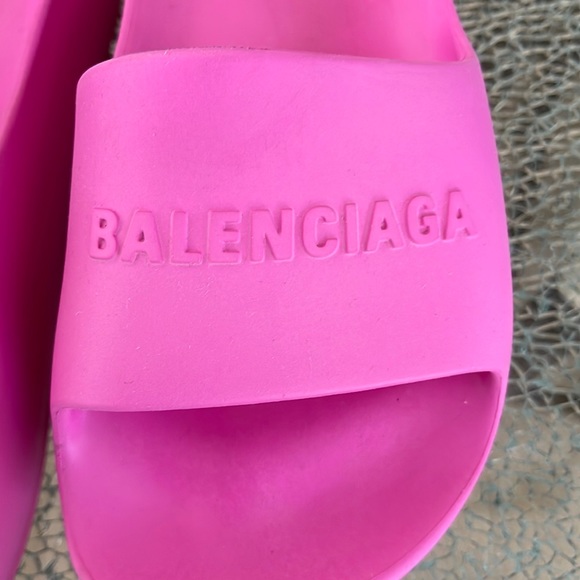 Balenciaga Logo-embossed Rubber Platform Slides w/Dustbags & Box - Picture 3 of 7
